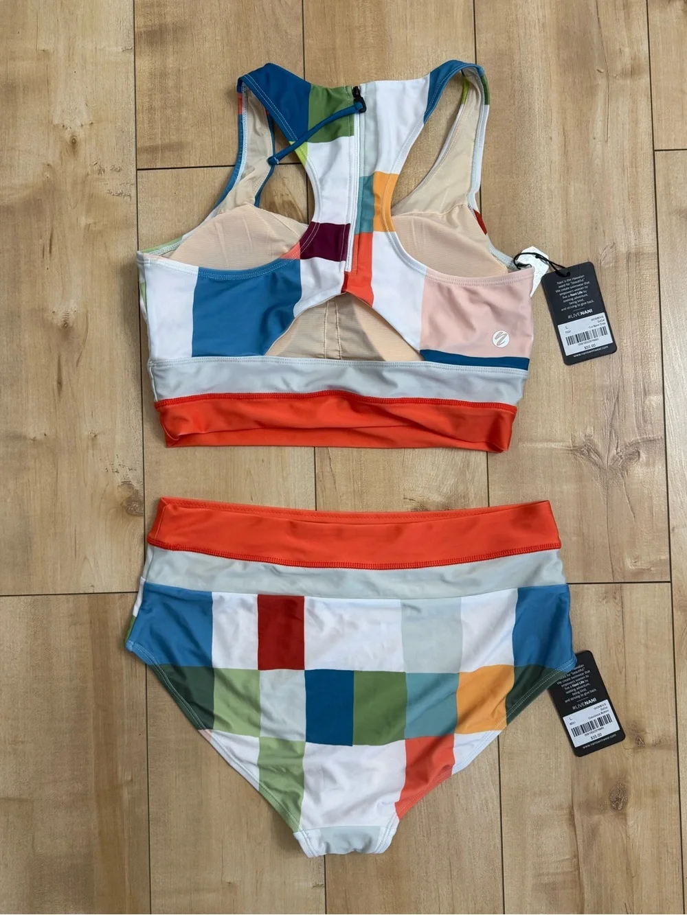 Nani Swim Colorblock High-Waist Bikini Set L - Picture 2 of 3
